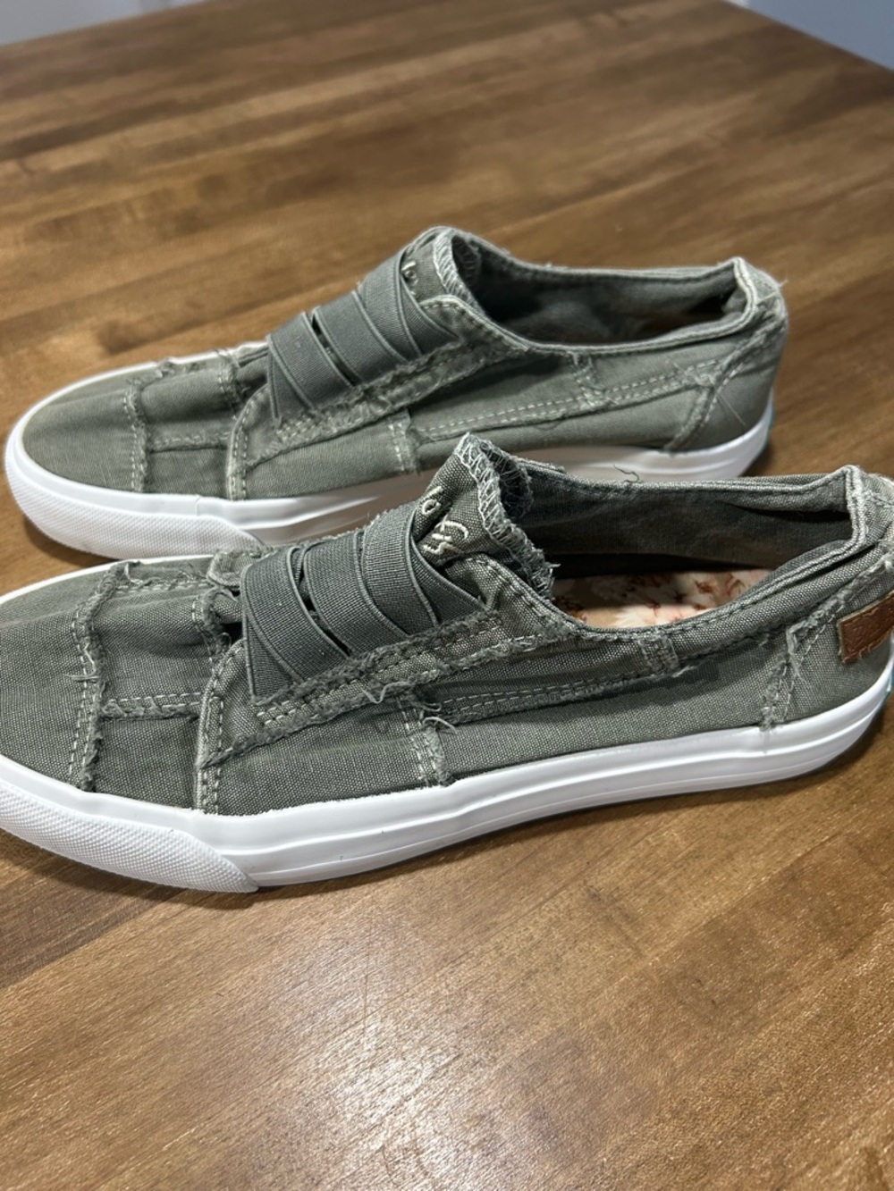 Blowfish Olive Green Slip-On Canvas Sneakers